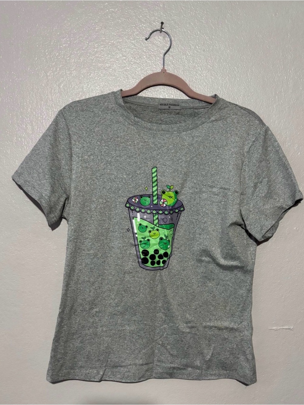 Kids Gray Graphic Bubble Tea T-Shirt - Unbranded